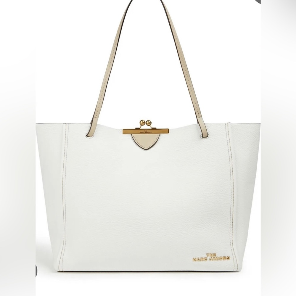 NWT Marc Jacobs The Kisslock LARGE Leather Tote M0016475-164 Cotton Multi
